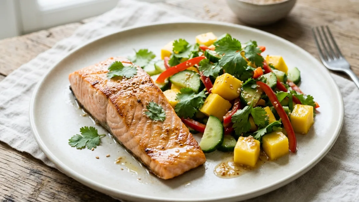 Asian Grilled Salmon with Mango Salad