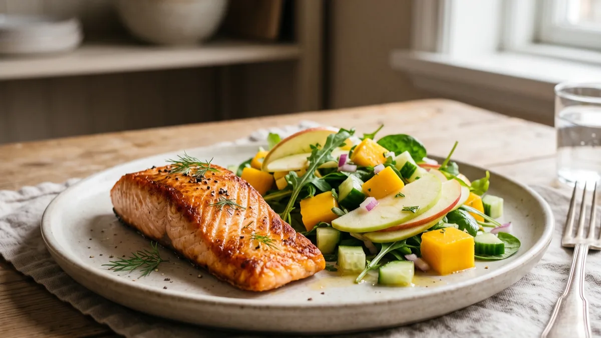 Salmon with Mango and Apple Salad