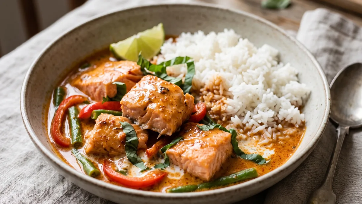 Salmon in Red Curry Sauce