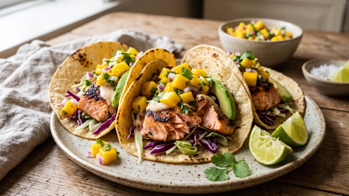 Salmon Tacos with Fresh Mango Salsa